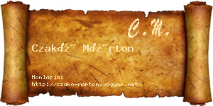 Czakó Márton névjegykártya