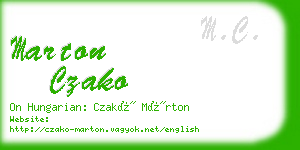 marton czako business card