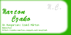 marton czako business card